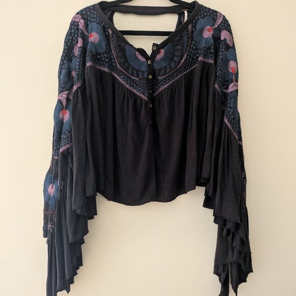 Free People Delhi Moon Boho Embroidered Top - Picture 2 of 9